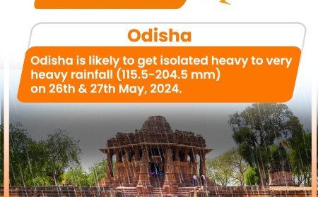 ଆସନ୍ତା ମେ 26 ଓ 27 ଓଡିଶା ରେ ପ୍ରବଳ ବର୍ଷା